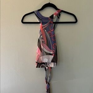 AKIRA Pink and Black Swirl Top